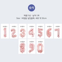 생일 이벤트 장식소품 숫자 알파벳 은박풍선 골즈로드, 숫자은박풍선(소)로즈골드6