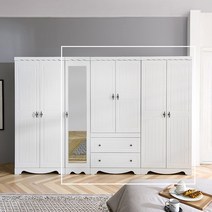 [1만원 추가할인중!]장인가구 세이지 K7 2000 옷장세트 거울 B형, 워시그린