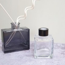 디퓨저용기 - 사각 모던 투명 ( 100ml ), [ 골드캡 (+속캡포함) ]