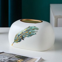 북유럽 티슈 케이스 진열장 도자기 가정용 거실 침실 레스토랑 티 테이블 수납 후 드롭 케이스 라이트 심플, 함께 걷는 깃털-미바이