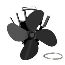 미니화목난로 캠핑스토브 블레이드 미니 블랙 벽난로 열 전원 스토브 팬 나무 버너 조용한, 4 벽걸이