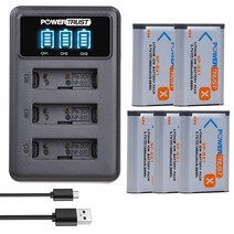 소니 DSC-RX100 M4/M5/M6/M7 NP-BX1 HX95 WX350 HX400V RX100M ii와 호환되는 DSC-HX90 배터리 및 LED 3, 06 5 pack kit