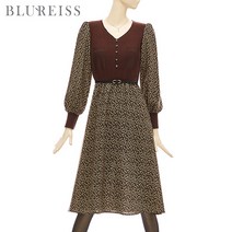 [블루레이스] 플라워배색니트원피스_BKF1OP3261