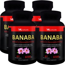 [미국빠른직구] 마이라이프 내추럴스 바나바 6000 코로솔산 4% (10mg) 60정 4병