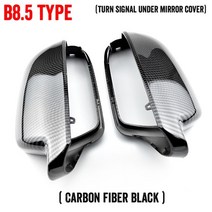Audi A4 B8.5 S4 2011-2016 A3 8P 2010-2013 A5 S5 2010-2016 용 왼쪽 오른쪽 광택 밝은 검정색 백미러 윙 미러 커버 캡, 카본 룩 블랙