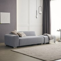 동서가구 이즈 비비안 이지클린 3인 패브릭 소파 스툴포함, 스카이블루 IJL019