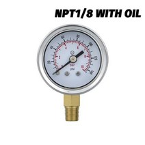 디지털 게이지 버니어 캘리퍼스 켈리퍼스 압력 측정기 정밀 나사 연결 스테인레스 스틸 구리 조인트 넥 인터페이스 직경-119, 0-4bar+01