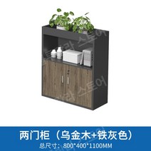 사무용캐비넷 화분 캐비닛 사무실 파티션 철재사물함 심플모던 락카장 철재 서류 서류보관 캐비닛, 양문형수납장(흑단목+철재)