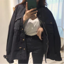 Cherrysio 세련된 여성 야상 점퍼 자켓 루즈핏