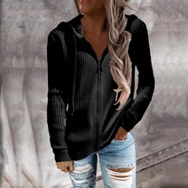 반집업니트 Women Fashion Hooded Top Knitted Sweatshirt Long Sleeve Zipper Cardigans Ladies Streetwear Aut