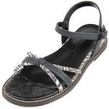 슈벅 여성 가죽 키높이 사선 매듭 스트랩 샌들 2.5cm