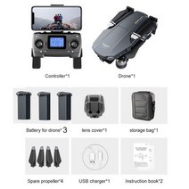드론 6K 듀얼 카메라 JJRC X20 RC GPS Brushl, 3 배터리 포함