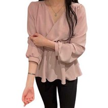 여성 블라우스 면접 증명사진 정장 오피스룩 시폰 리본 셔츠 남방