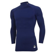 HI GOLD 베이직 하프넥 컴프레이션 긴팔 언더셔츠 (남색)