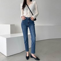 나은 세미 스키니진 진청바지