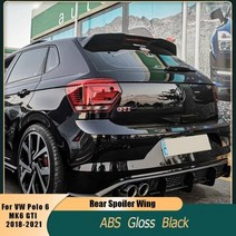 폭스바겐 6 MK6 용 자동차 후면 트렁크 스포일러 윙 ABS 광택 블랙 테일 루프 자동 2018 2021 년식스포일러 amp 날개