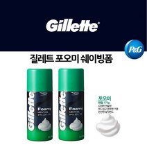 질레트 센서티브 쉐이빙폼 면도크림 쉐이빙 크림 면도 거품 비누 175g 2개, 멘솔 2개
