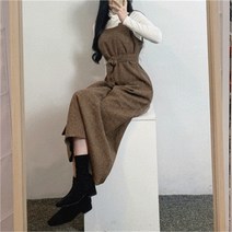 비위치 비위치 (벨트SET)헤링본울나시뷔스티에롱원피스 (9598058)
