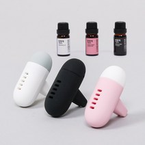 스토어베리 차량용 방향제 클립형(블랙 알약)+10ml 리필(화이트머스크) 포함, 1병, 1개