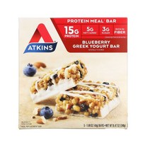 Atkins 블루베리 그릭 요거트 바, 48g, 5개입