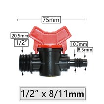가든/정원 4/8/10/12/16/20/25mm 호스 바브 미니 밸브 가든 탭 커넥터 1/2 3/4 인치 나사 드립 관개 시스템 피팅 포함, [07] G