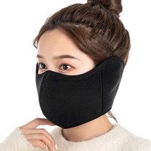 극세사 넥워머 귀마개 방한마스크 +패션마스크증정 배달마스크 오토바이 스키 보드 겨울 등산 낚시 골프 라운딩 라이더 자전거 마스크, 극세사방한마스크-블랙
