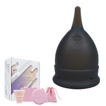 월경컵 생리컵 생리용품 월경컵 세정 출입하기 쉬운 누출 없는 부드러운 세척 소독 (노브 타입 L(세트) 블랙) 月経カップ 生理カップ 生理用品 月経カップ洗浄 出し入れやすい 漏れな