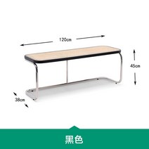 케이로 북유럽 등나무 라탄 벤치 실내벤치 현관 신발 의자 스툴 대기의자 긴의자 인테리어 라탄의자, 블랙  강관 두껍게, 1개