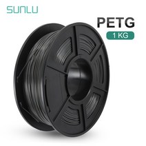 SUNLU PETG 필라멘트 1.75MM 1KG 3D FDM 프린터 인쇄용 생분해성 무취 무독성 밝은 색상 기포 없음, [01] PETG-BLACK