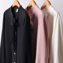 여자 여성 큰옷 빅사이즈 진주단추 리본타이블라우스 단정한 루스핏 66 77 88 110 블랙 핑크 아이보리 오피스룩