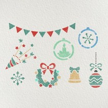 [바보사랑]스텐실도안 4173 메리크리스마스도안 가랜드 파티 장, 단품