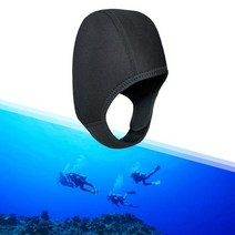 다이빙 모자 서핑 프리 잠수 수영 스킨스쿠버 네오프렌 두꺼운 겨울 보호 귀 복 장비 남자 여자, 검은색