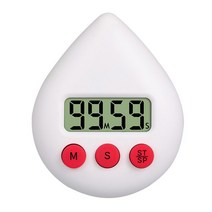 공부타이머 무소음 무음 수험생 스터디 수능 공부 스탑워치 시계 타임워치 STOPWATCH LCD 카운터 디스플레이 알람 시계 워터 드롭 전자 카운트 다운 주방 타이머 요리 샤워, 02 White