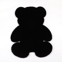 새로운 모조 토끼 모피 만화 동물 카펫 소파 침실 머리맡 베이 창 룸 매트 도어 매트, 블랙베어