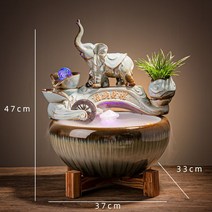 미니 분수대 자연 실내 친환경 천연 가습기 집안습도높이기 건조할때 폭포 개업 선물, 코끼리 안개없음