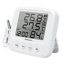 Amvolta lcd 디지털 온도 습도 측정기 백라이트 홈 실내 전자 습도계 온도계 기상 관측소 베이비 룸, 인 아웃 백라이트 없음