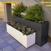 대형 철제 화분 울타리 야외 알루미늄 꽃 상자 빌딩 전원주택 경계석 화단 사무실 공원 보도블럭, 컬러 사이즈 스타일 딩지