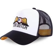 Von Dutch 남성용 야구 트러커 모자 흰색 및 검정색, 01 화이트 / 블랙