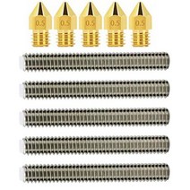 3D 프린터부품 5pcs 황동 압출기 노즐 인쇄 헤드 M6 30mm 스테인레스 스틸 목구멍 Anet A8 Mk8 Reprap 프린터 부품, 0.5mm