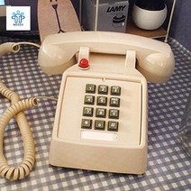 레트로 빈티지 벽걸이 전화기, 뉴테크놀로지 베이지 라이트 송화 매트