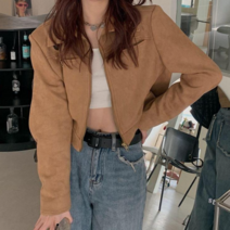 여성 스웨이드 봄가을점퍼 숏 자켓