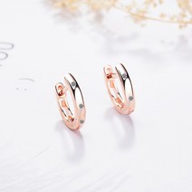럭셔리 한국어 블루 고양이 발 후프 귀걸이 하트 모양의 반지 작은 원형 크리스탈 미니 농구 여성 쥬얼리, 11 앤틱 구리 도금