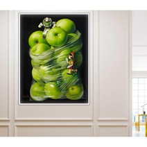 세잔느화실 사과그림이 있는 우리집_15년 사과그림을 그린 송은경작가의 풋 사과 버즈 홈데코 인테리어, 골드액자, (110x78cm) 30호