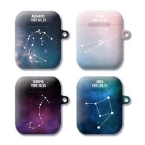 와우박스 주문제작 별자리 커플 이니셜 문구 텍스트 에어팟 버즈 하드 이어폰 케이스, 무광 하드케이스, 에어팟 3세대