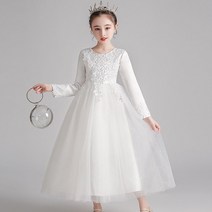 어린이 드레스 가을 겨울 새 여자 드레스 공주님 드레스 무성한 메쉬 스커트 웨딩 드레스 기모 이브닝 드레스