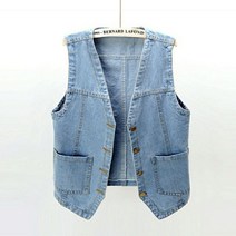 여성 조끼 봄 여름 all0match bf style sleeveless student teens cropped jacket 데님 시크 베이직 심플 outwear new