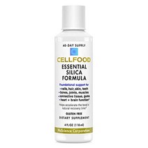 cellfood 에센셜 실리카 노화 방지 포뮬러 4 fl oz - 건강한 뼈 관절 모발 피부 손톱 치아를 지원합니다. 잇몸 - 쉽게 흡수되는 액체 - 글루텐 없음 티아민 없음 비