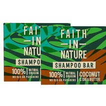 페이스인네이처 Faith in Nature Shampoo Bar 코코넛 & 시어버터 샴푸 바 85g, 2팩