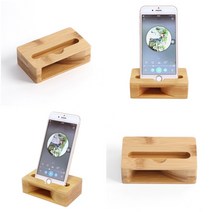 원목 스마트폰 증폭거치대 스탠드형 대나무 휴대폰거치대 탁상용거치대