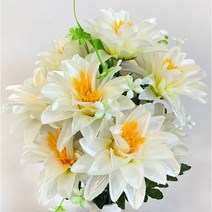 서문플라워랜드 조화 다알리아 꽃다발 2p, 화이트